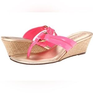 ❤️ Lilly Pulitzer McKim Wedge Prosecco Pink Sandals